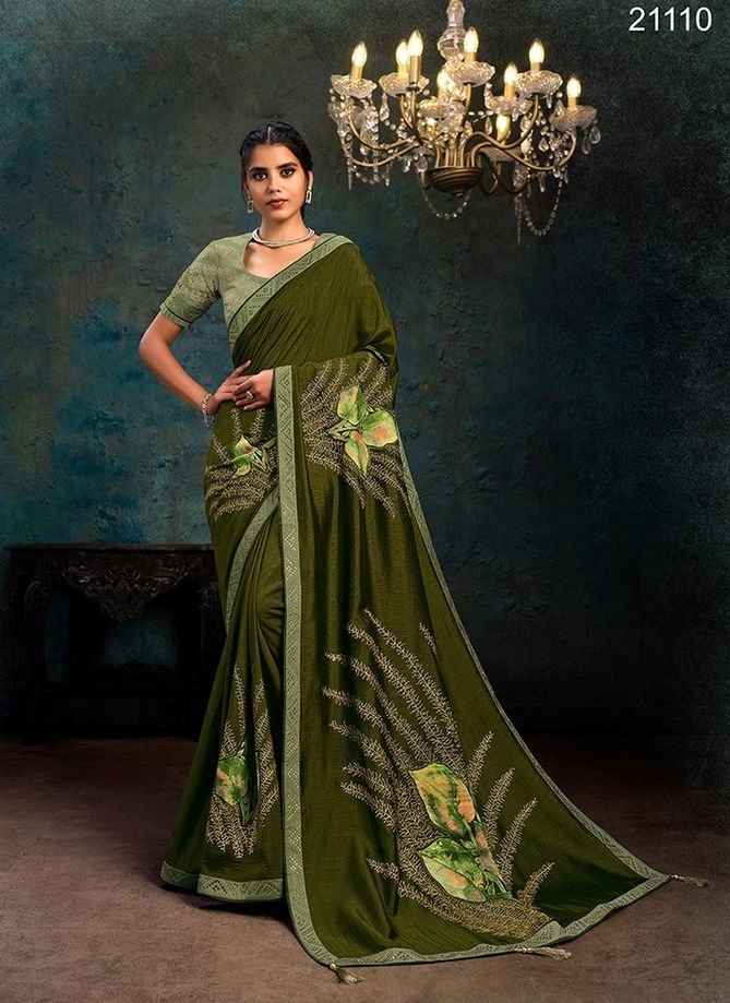 MAHOTSAV MOH-MANTHAN-21100 SERIES-SHRIHITHA Latest Designer Party Wear Raw Silk Fancy Sarees Collection